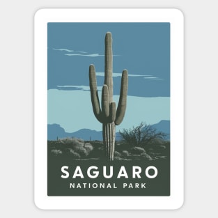 Minimal Poster of  Cactus, Saguaro National Park Sticker